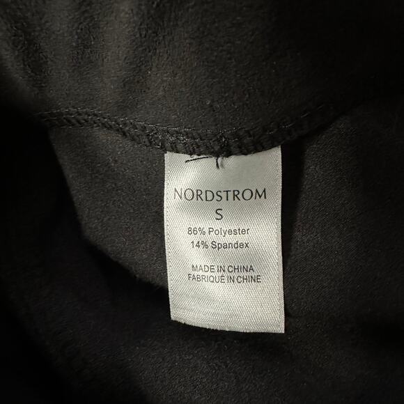 Nordstrom Black Faux Suede High Rise Stretch Slim Dress Pant Small Leggings - Picture 5 of 5